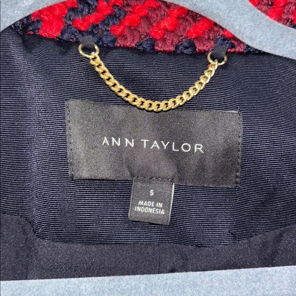 Ann Taylor Maroon, Plaid, Turtle Neck, Wool, Lined, Long, Winter Peacoat- small - Picture 6 of 11